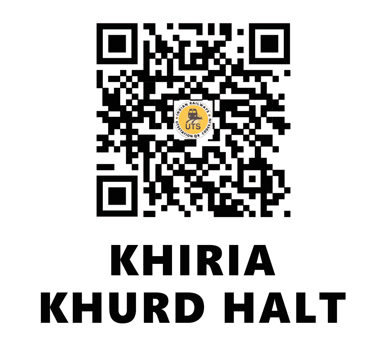 UTS QR Code for KHIRIA KHURD HALT - KIE - NE (UTTAR PRADESH)